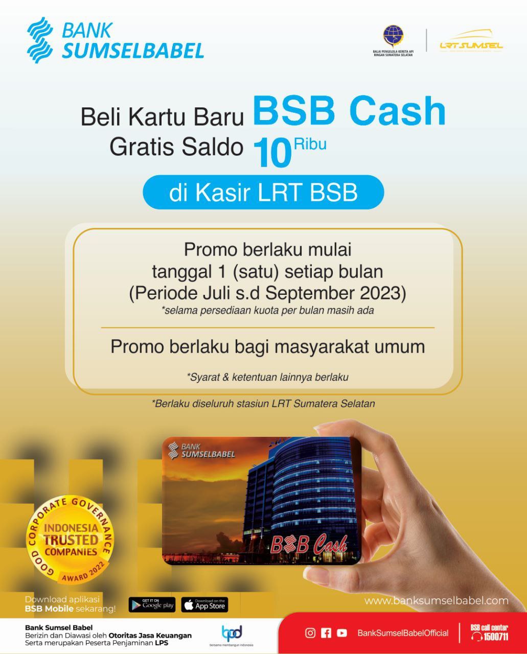 Beli Kartu Baru BSB Cash Gratis Saldo 10 ribu