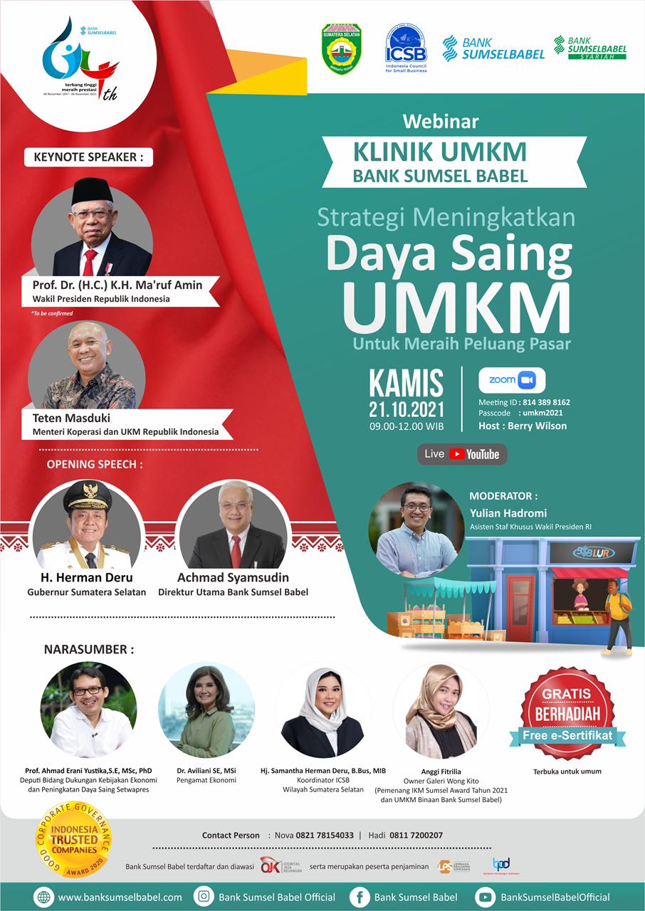 Webinar Klinik UMKM Bank Sumsel Babel  