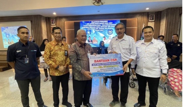 BANK SUMSEL BABEL DELIVERS CSR ASSISTANCE TOOLS FOR PERSONS WITH DISABILITIES TO THE PROVINCE OF KEP. BABEL